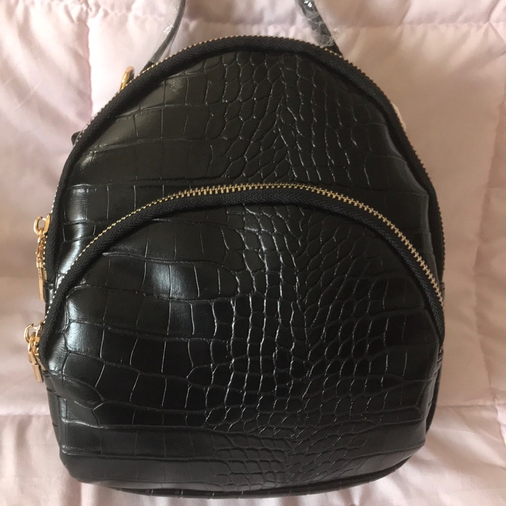 Massini BLACK textured backpack- SNAKESKIN SOLD